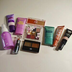 AOA Beauty Bundle Lot Clean Slate No Pore Primer Eyeshadow Palette Setting Spray